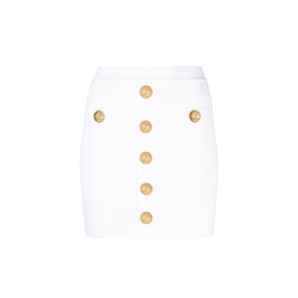 Balmain White Polyester Mini Women's Skirt